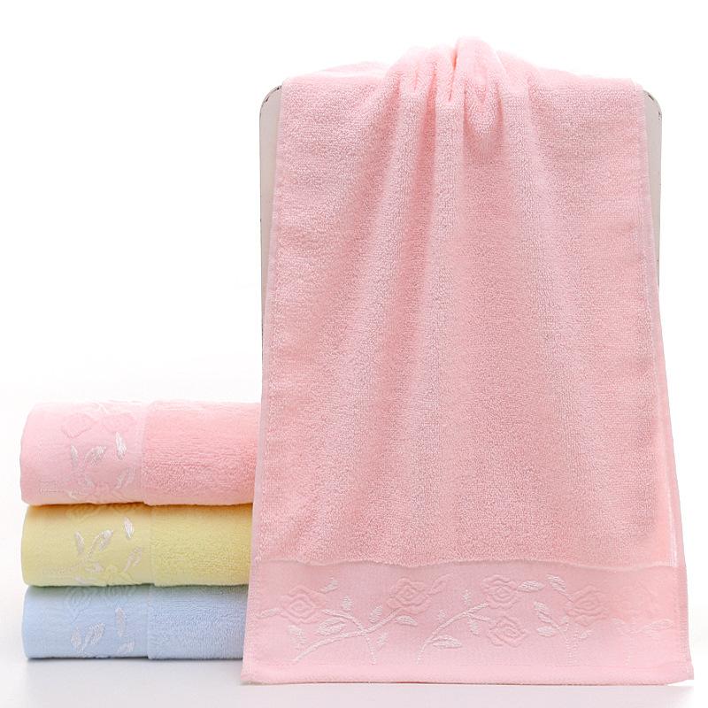 100% Cotton 32-thread Towel for Face Washing, Thick Rose-patterned Towel, Daily-use Face Towel