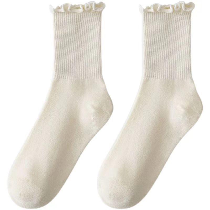 Women's Wood Ear Lace Mid-Tube Socks - Cute & Trendy Summer Mary Jane Style