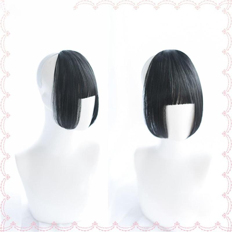 Franja de Princesa Franja Hime Cut Penteados Franja com Clip Cabelo Cabelo Franja para Mulheres Franja de Cabelo com Clip Cabelo