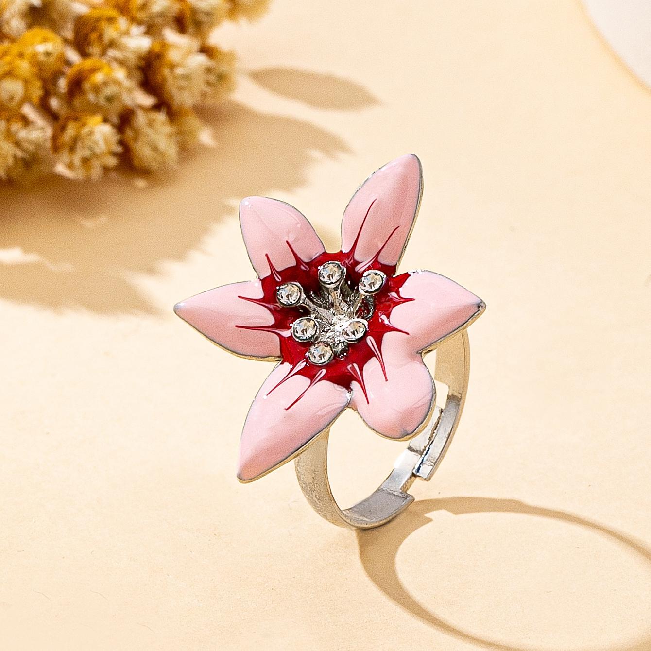 

Women s Rings, Colorful Flower Rings with Enamel Craftsmanship, Elegant Rings Suitable for Daily Wear and Vacation Wear