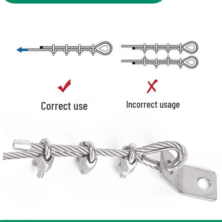 304 Stainless Steel U-Bolt Wire Rope Clamp (2-24mm)