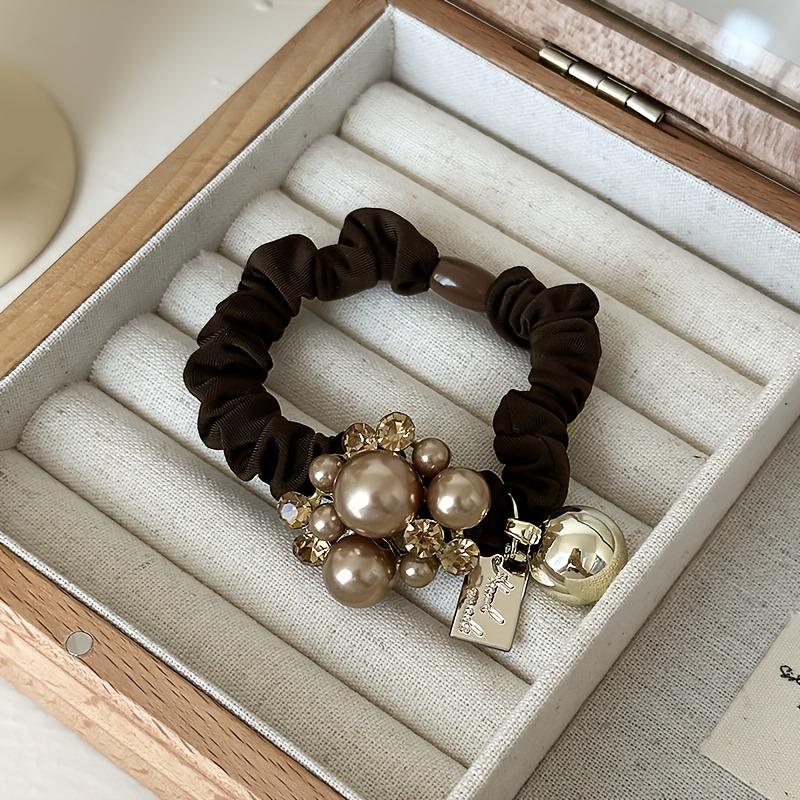 1/2pcs Elegant Bohemian Headband Pearl Ponytail High Elasticity Rubber Band for Women Daily Wear Fashion Simple Hair Accessories
