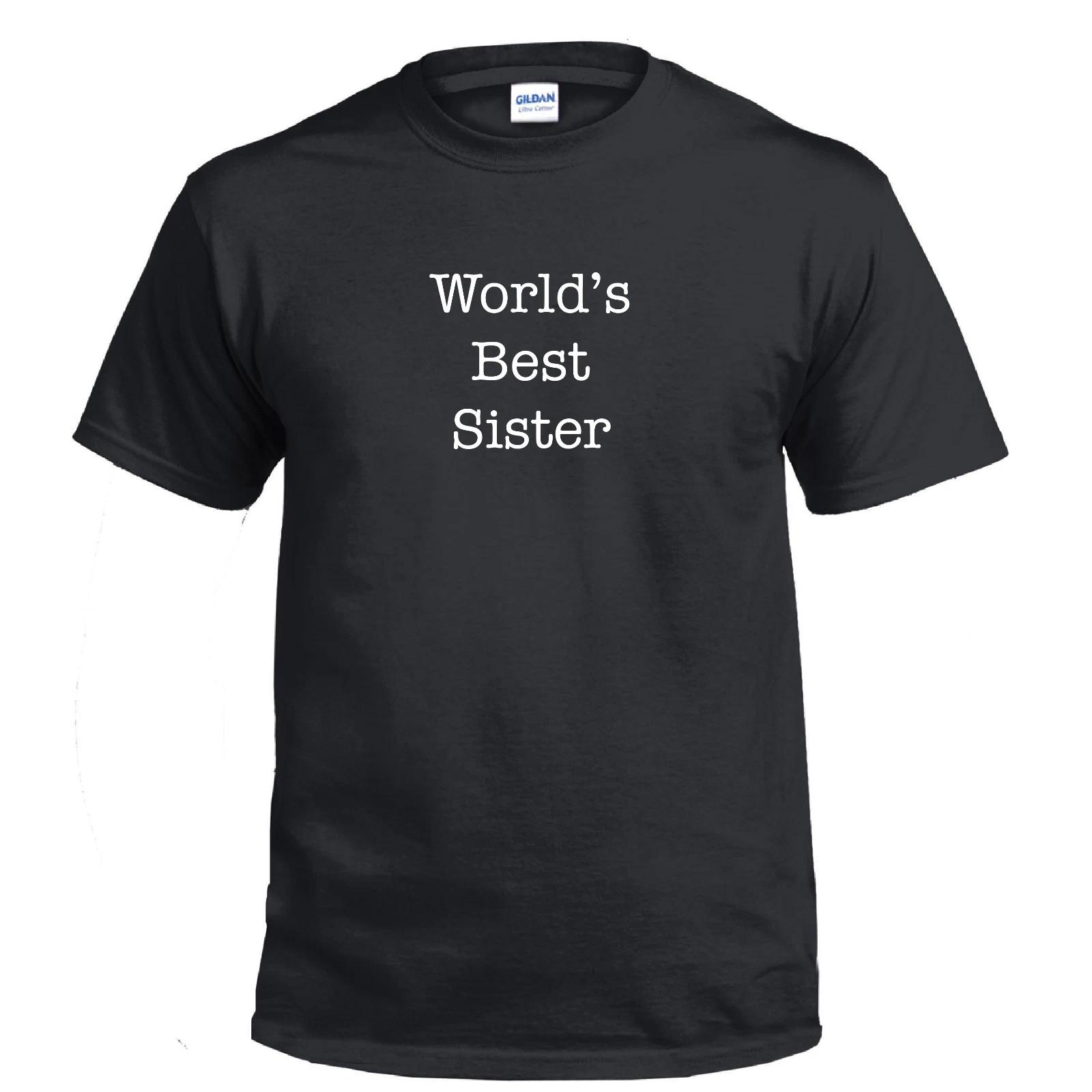 

Worlds Best Sister Siblings Sis Family Shirt Funny Shirt Gift Cotton T-Shirt XL