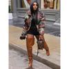 Winter Women's Fashion Retro Camouflage Printed Short Cotton Jacket