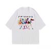 Japanese Anime Sailor Moon Friends Oversized Men's T-shirt Summer New Retro Men's and Women's Streetwear