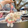 Cute Plush Rabbit Keychain Adornment Trendy Rabbit Plush Bag Decoration Secure Clip On Design for Keys and Wallets