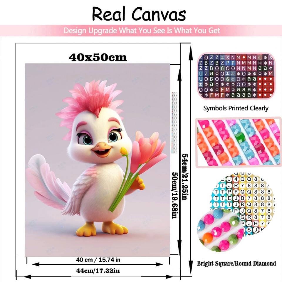Cute Chicken Animal Full Round Square 5d Diy Diamond Painting Chicken Jewelry Embroidery Cross Embroidery Decorative Gift