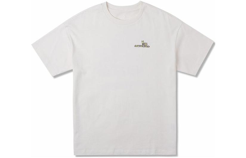 Converse T Shirts Women s White Crew Neck Moderate Straight Fit 10025185-A01 S