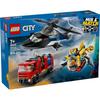 LEGO City Helicopter, Fire Truck, and Submarine Combo Toy, Birthday Gift, Building Blocks, Boys and Girls, Ages 7, 8, and 9, Pretend Play, Vehicles, M