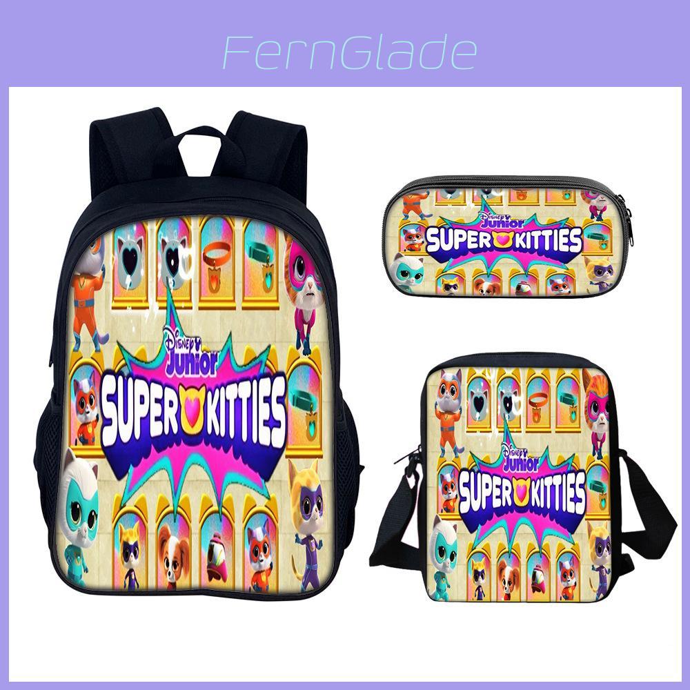 Superkitties School Backpack Set With Nylon Material For Elementary Students