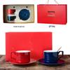 Couple Coffee Mug & Saucer Set with Spoons