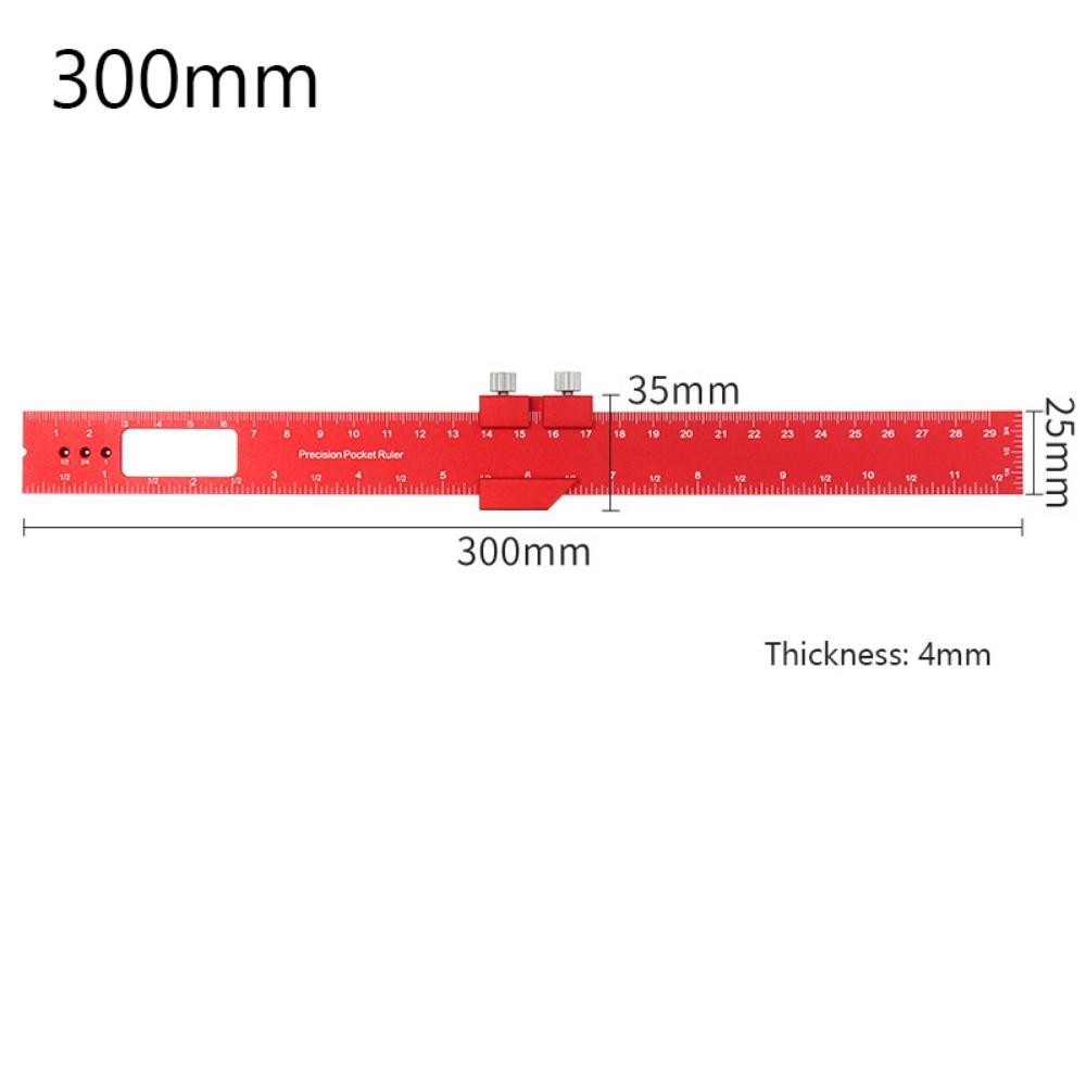 High-Precision Metric Measuring Tool With Slide Stop Positioning Gauge Ruler  Woodworking