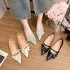 Fashion Flat Shoes for Women Luxury 2025 New Spring Autumn Pointed Shallow Mouth Leather Comfortable Woman Shoes Ladies Work Shoes