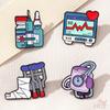 4Pcs/Set Mental Health Brooches - Doodle Enamel Backpack Button Pins Badges