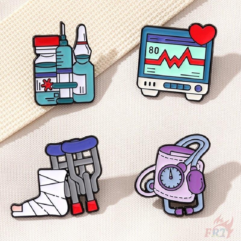 4Pcs/Set Mental Health Brooches - Doodle Enamel Backpack Button Pins Badges