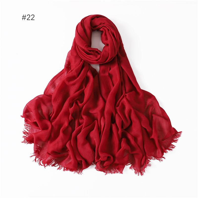 Big Size Plain Fringe 100% Cotton Viscose Hijab Scarf High Quality Wraps And Shawls Pashmina Musulman Headband Islamic Turban
