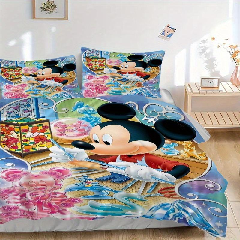 3pcs Mickey Mouse Bedding Set, Including 1 Quilt Cover and 2 Pillow Shams, Without Filling, Soft and Comfortable Home Bedroom W077