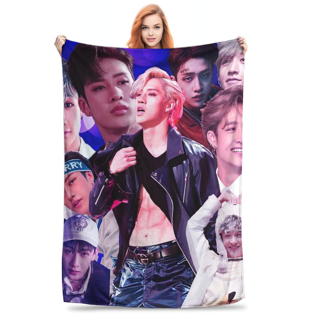 B-Bang C-Chan Blanket Soft Warm Flannel Throw Blanket Plush for Bed Living room Picnic Travel Home Sofa