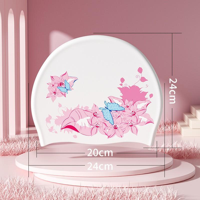 Adult Silicone Swimming Cap Waterproof Ear Protectors Women s Long Hair Comfortable Fashionable Printed