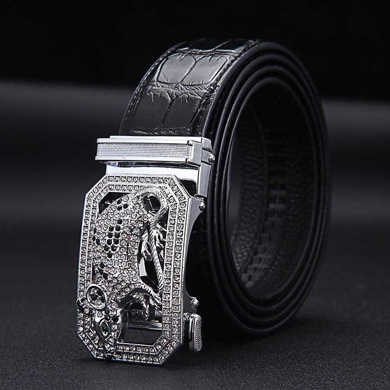 New Men's Belts Fashion Alloy Automatic Buckle Belt Business Casual Belt Genuine Leather Men's Belts Designer Male Waistband