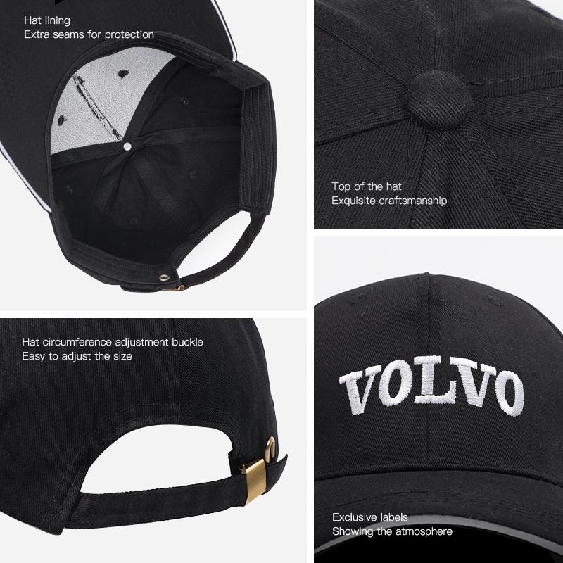 Embroidered Volvo Badge Baseball Cap Car Sun Visor Sticker For Volvo ES90 EC40 EX40 EM90 XC90 V90 V60 XC60 V40 S80 S60 S90 C40