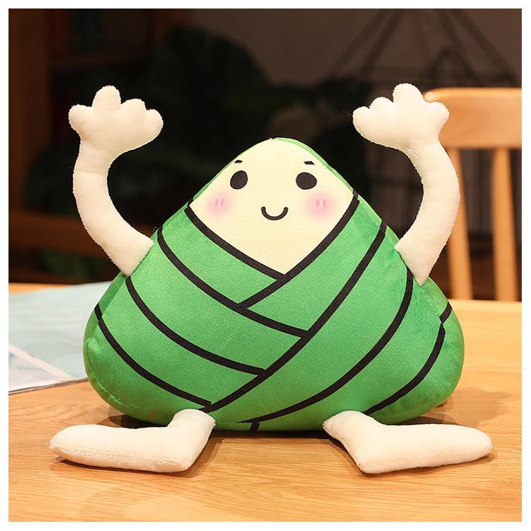 Cartoon Zongzi Plush Pillow Toy - Dragon Boat Festival Gift Cushion 25cm/0.17kg