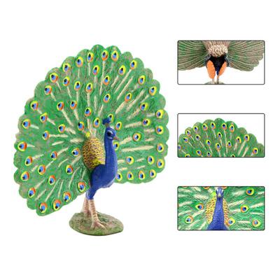 Reizende Pfauenfigur Professionell Bemaltes Handwerk Verschleißfest Multifunktional Realistisches Pfauenmodell Figur zur Dekoration