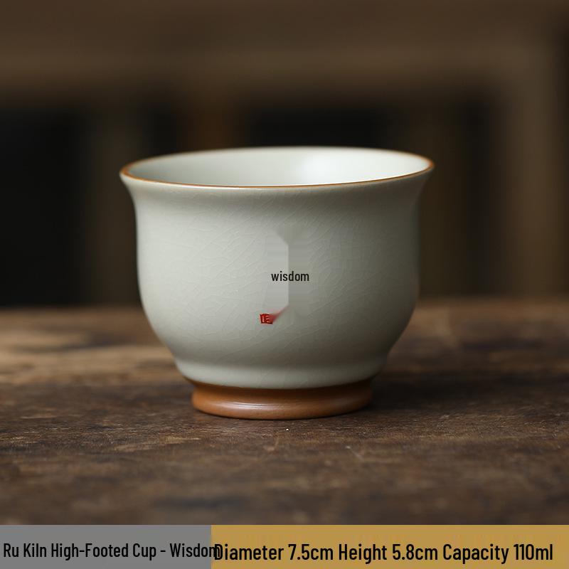 Ru Kiln Gongfu Ceramic Tea Cup Set – High-Grade Personal Tasting Cup 110ml