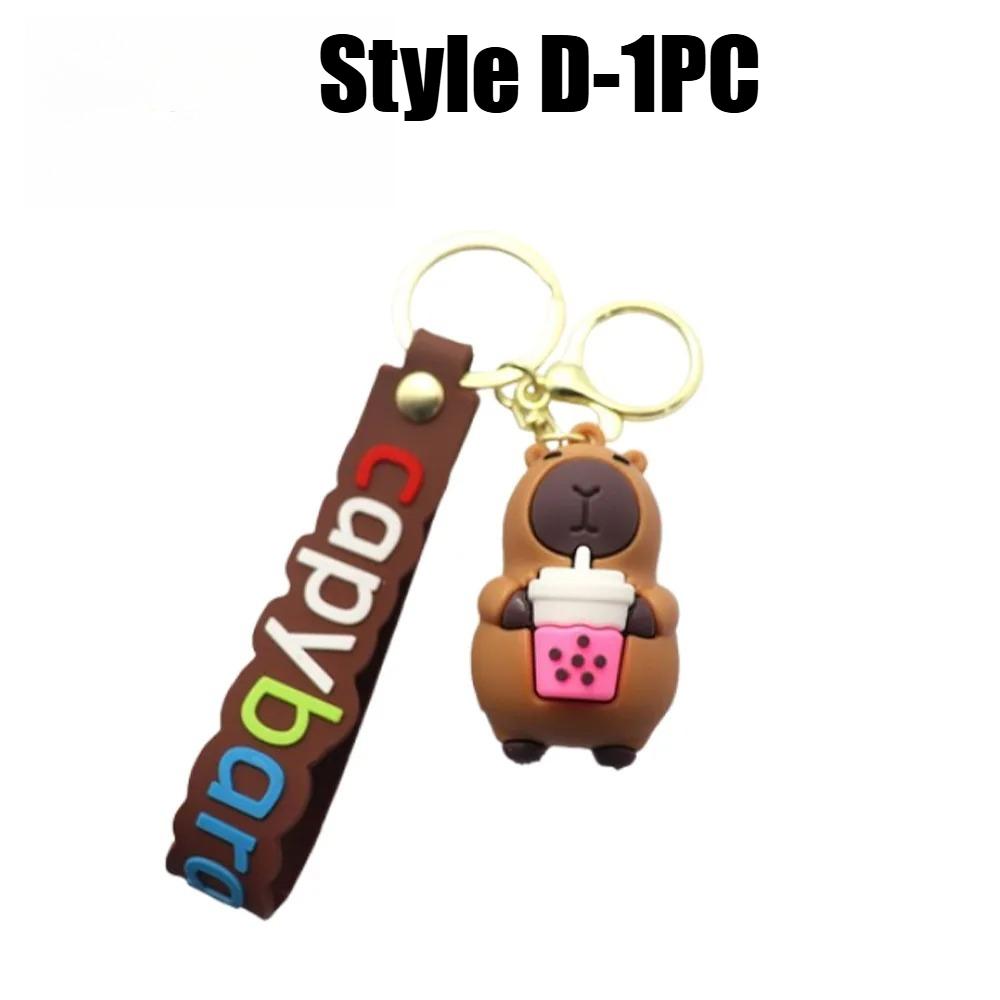 Adorable Capybara Key Ring 3D Capybara Figurine Bag Clip Decor for Children School Backpacks and Automotive Keychains