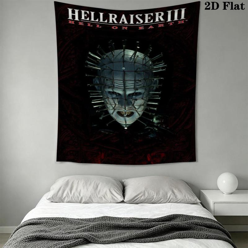 Hellraiser Wall Tapestry Aesthetic Wall Hanging Printed Fabric Blanket Decorative Tapestries for Bedroom Living Room Home Decor