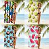 Polyester Stripe Pattern Beach Towel With Quickdry Technology For Vacation And Pool Use