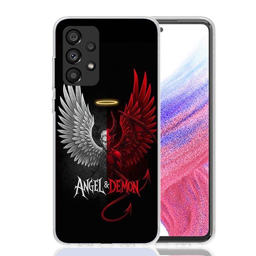 Angel Wings Devil Bad Phone Case For Samsung Galaxy A52 A32 A22 A12 A02S A50S A30S A51 A31 AA71 Note 20 Ultra 10 S10 Plus Galaxy
