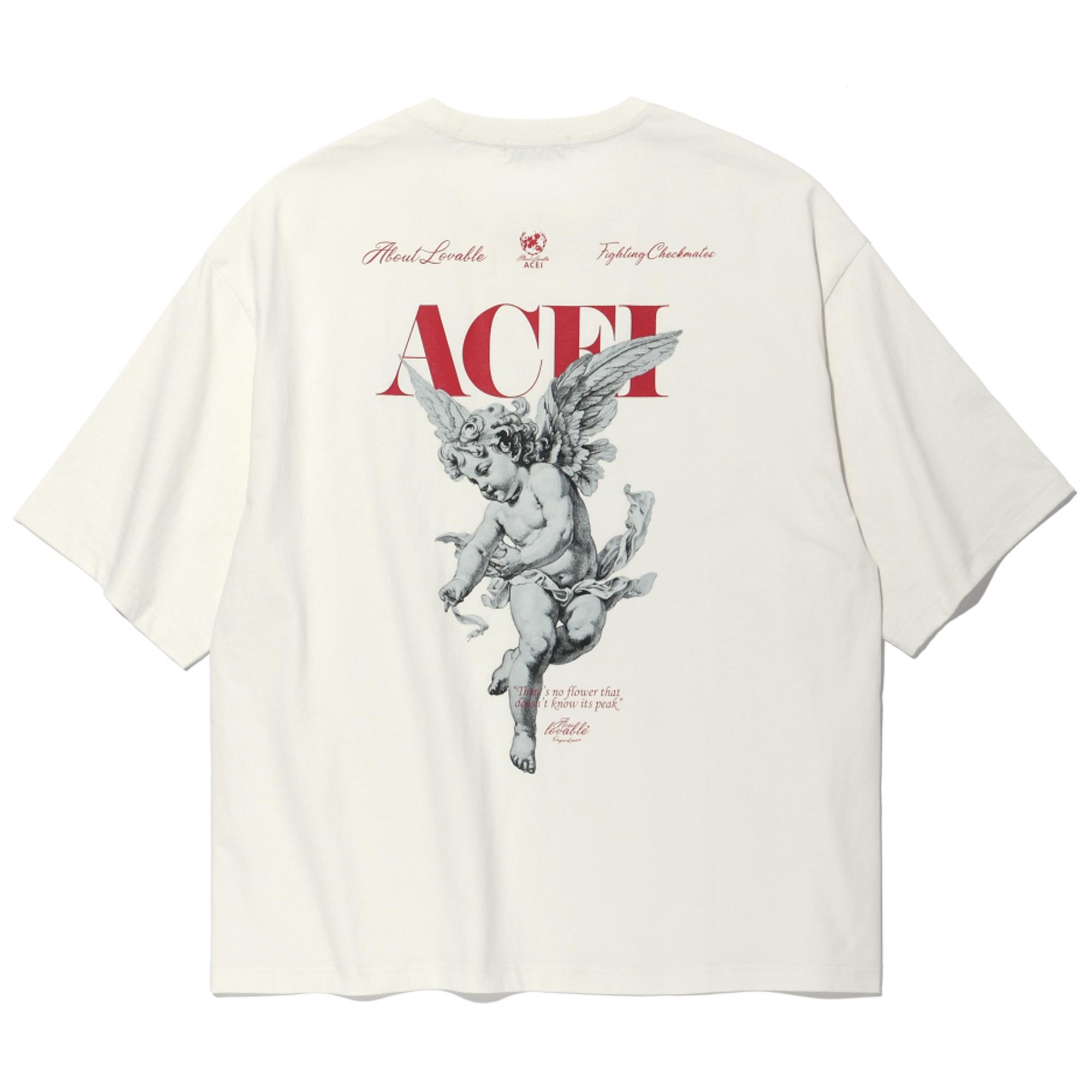 Asei Angel Cursive Print T-Shirt (Uni) Ivy S
