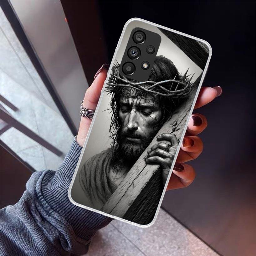 Christian Cross Design Phone Case For Samsung Galaxy A17 A57 A37 A16 A26 A36 A56 A15 A25 A35 A55 A14 A13 A54 A53 A34 A24 A33 A23