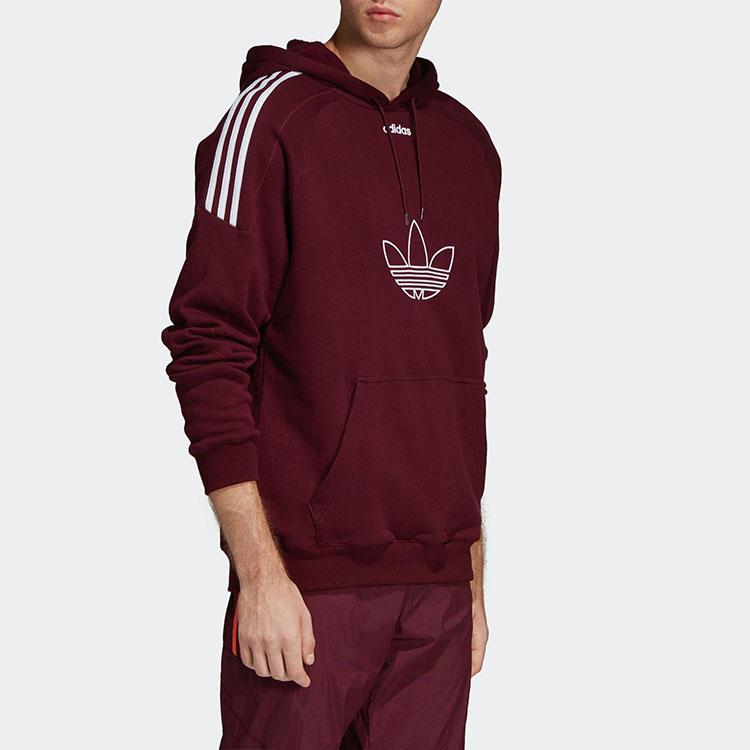 Adidas Bluza sportowa z kapturem Originals Trefoil Flock Męskie Topy Bordowy DU8114