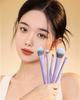 EIGSHOW Makeup Brush Professional Silver Ion Super Soft Fiber for Everyday with Portable Case 5-Piece Set, Grade, Treatment, Wool, Makeup, (Purple)