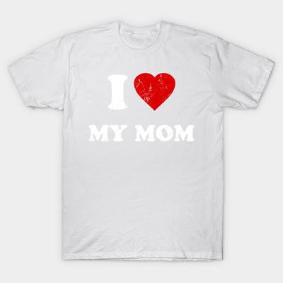 Camiseta Feminina Eu Amo Minha Mãe Harajuku Estampa Kawaii Camiseta Verão Manga Curta Camiseta Feminina Top Tee