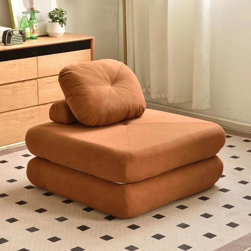 Nordic Modern Single Sofa Small-sized Dual-use Tatami for Living Room Bedroom Leisure Chairs Comfortable Furniture 60x60x40cm