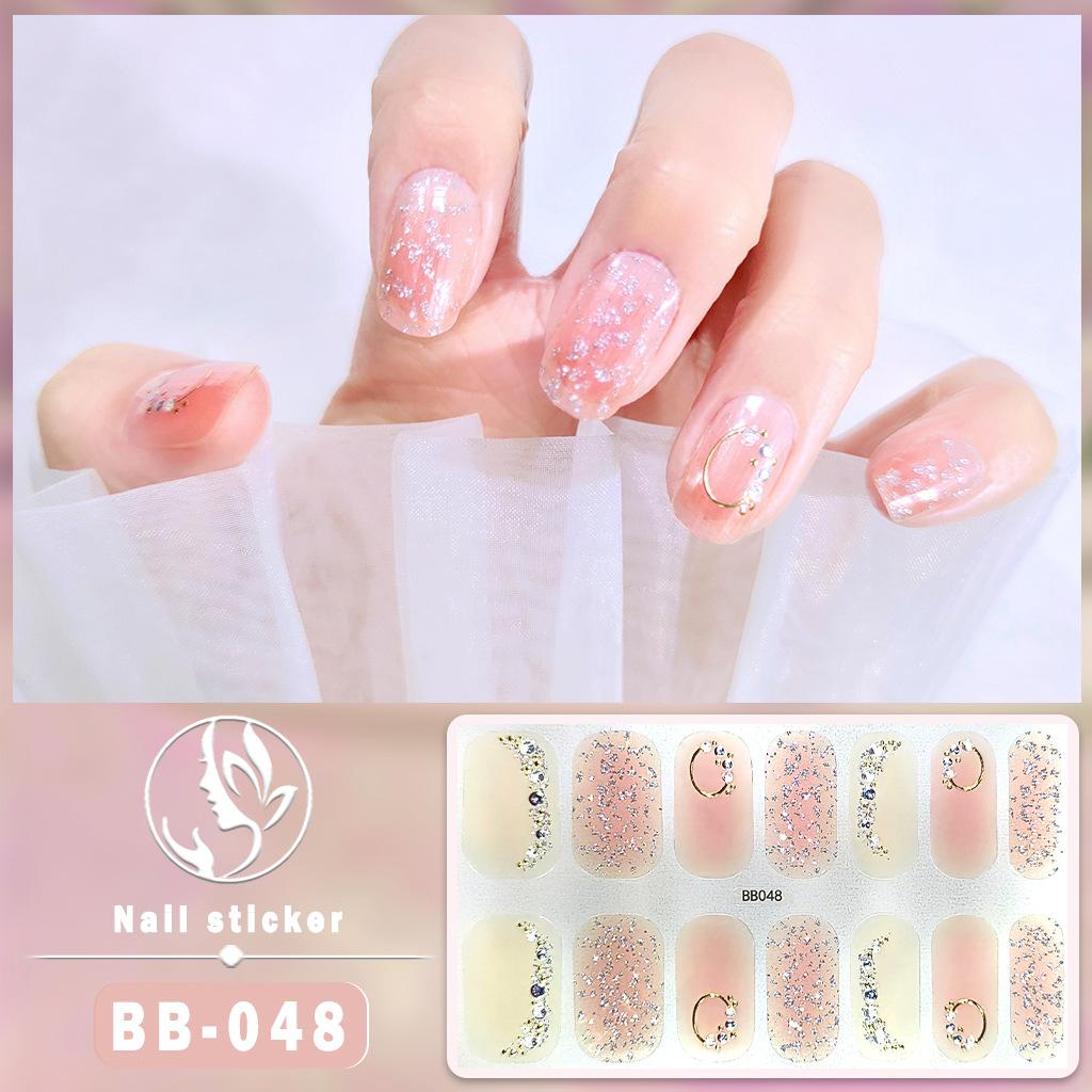 BB 5D No-Bake Gel Nail Sticker Light Therapy Nail Film Nail Sticker Full 3D Hot Gold Wearing Nail Sticker