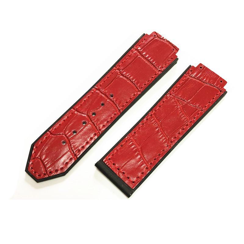 Hengbao Uhrenarmband aus echtem Leder für Herren: Big Bang Convex Interface, wasserdichtes Silikon, 25/23/21 mm