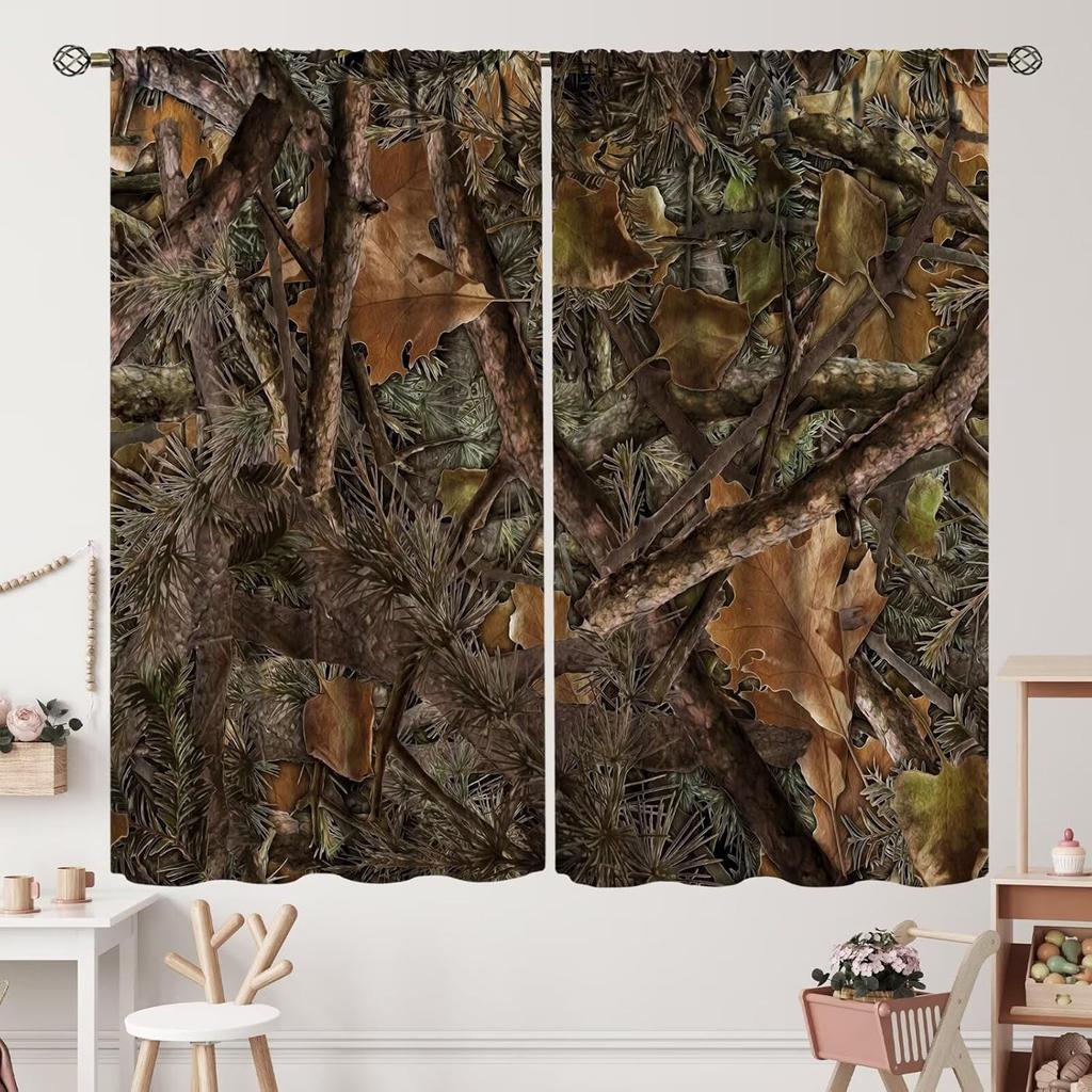 Camouflage Curtains,Teens Camo Window Curtains for Kids Boys Girls Teens,Army Camouflage Curtains for Living Room Bedroom