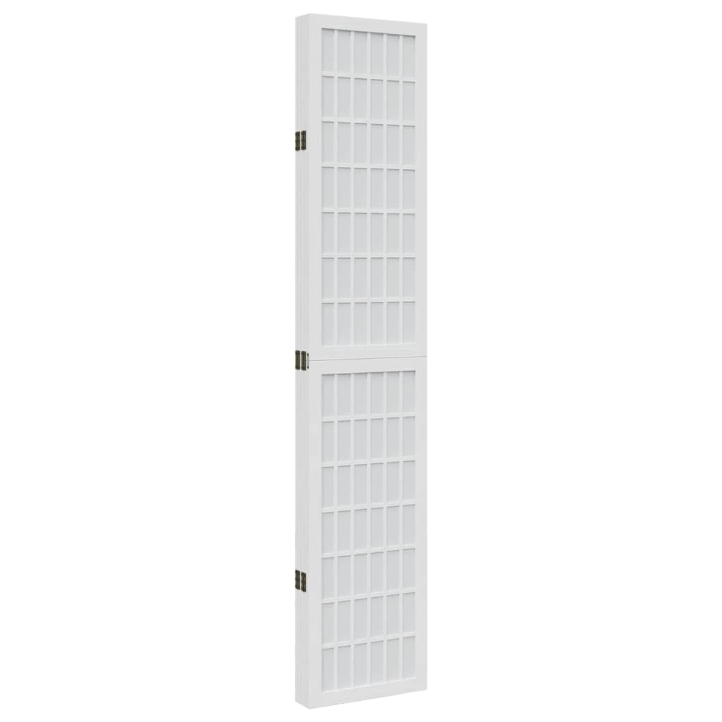 Vidaxl Room Divider, 5-Panel, White, Solid Paulownia Wood