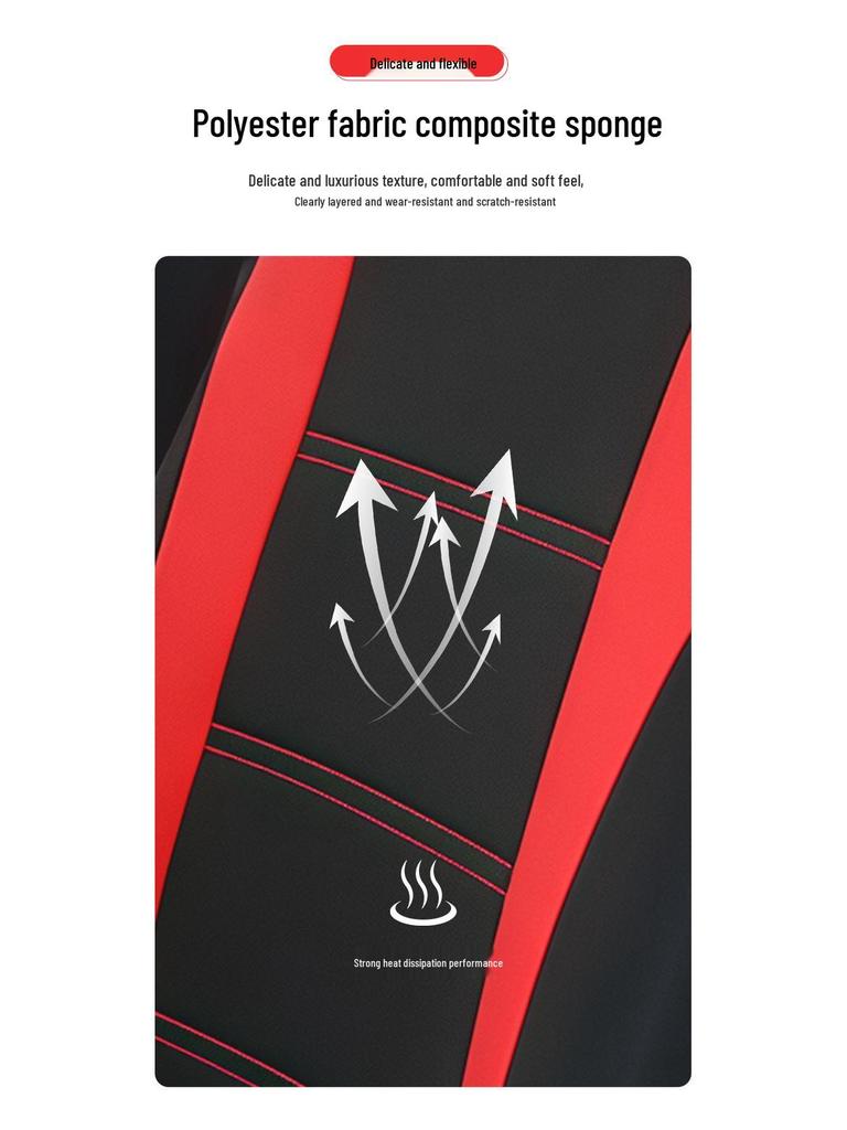 Five-Seat Universal Car Seat Cover with Waistline Design - Full Coverage Fabric Cushion Pad