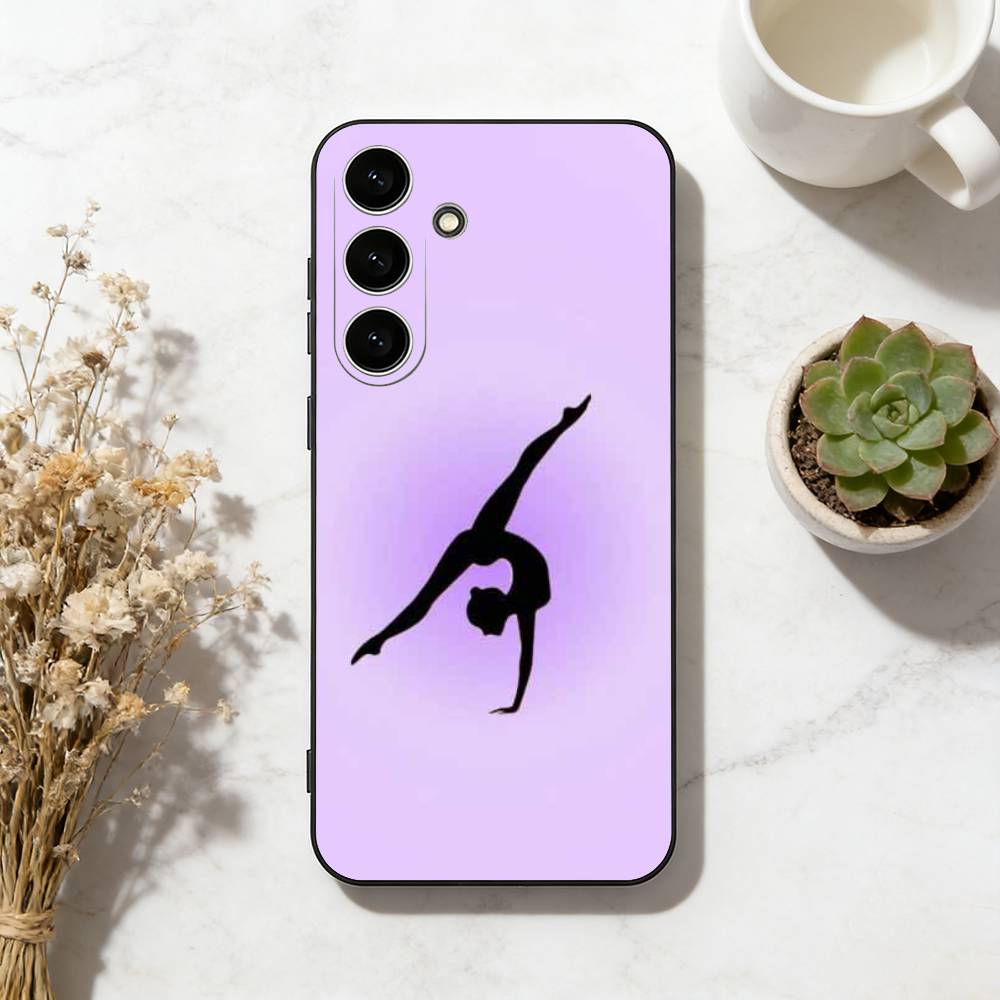 GYM Girl Gymnastic Phone Case For Samsung Galaxy A73,A72,A71,A70,A53,A52,A51,Soft Silicone Black Cover