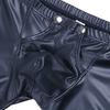 Sexy Patent Leather Men's Boxer Briefs, Imitation Leather, Sexy U-convex Design, Buttons, Easy-to-remove Panties