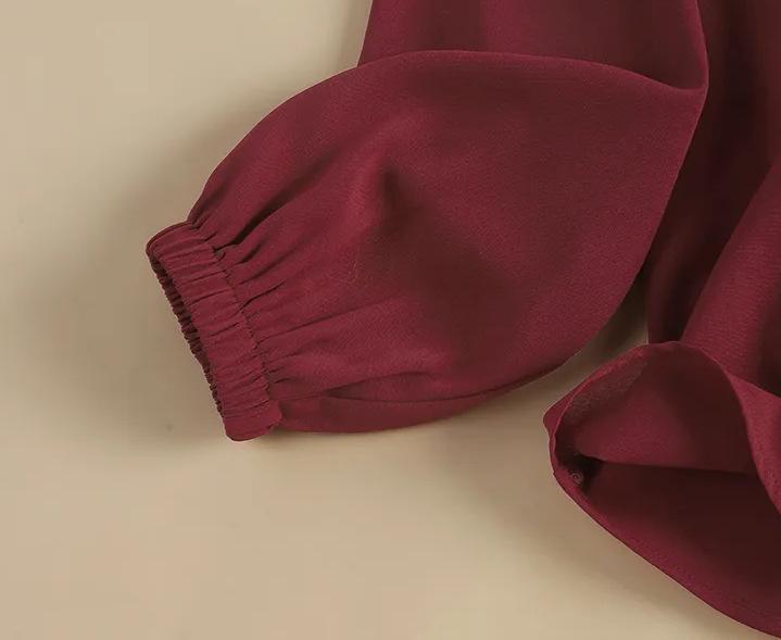 2023 Puffärmel Einfarbig Mittellanger Cardigan mit Mehrreihenknöpfen