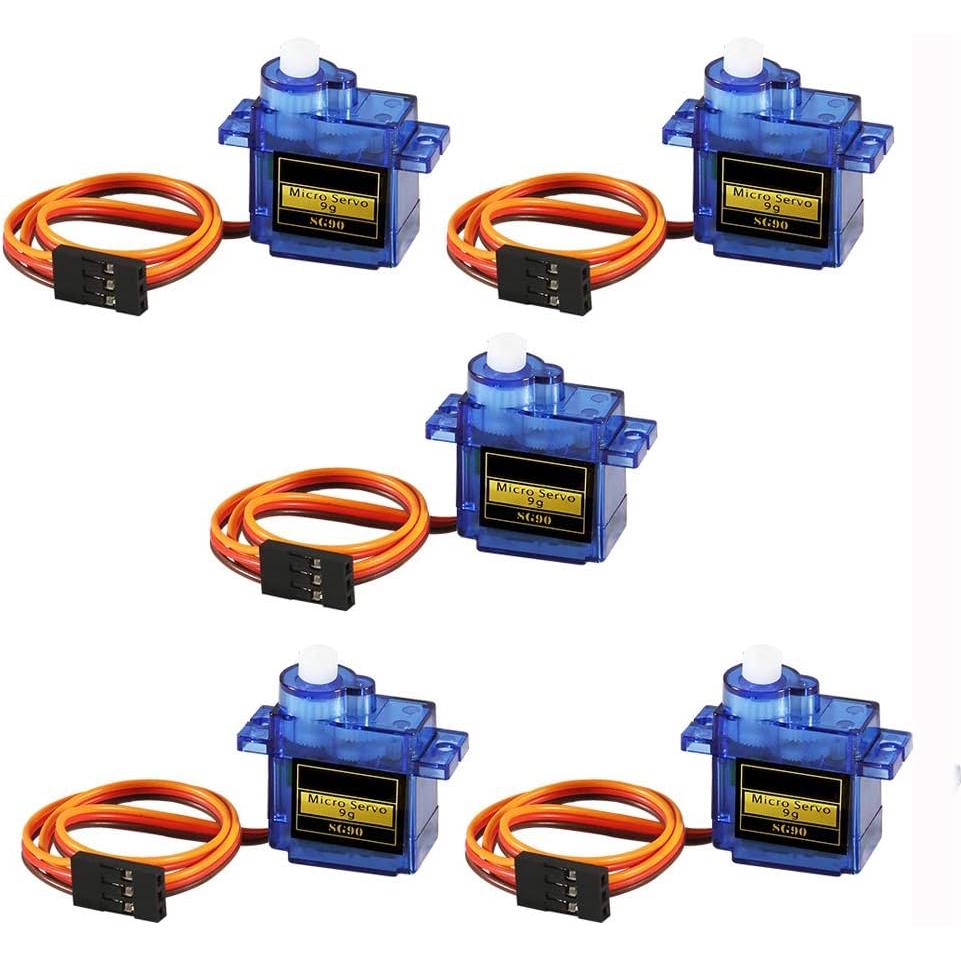 5 ks SG90 Micro Servo Motor Mini Servo SG90 9g Servo Kit Kompatibilní s RC vrtulníkem Letadlo Auto Lodní Robot
