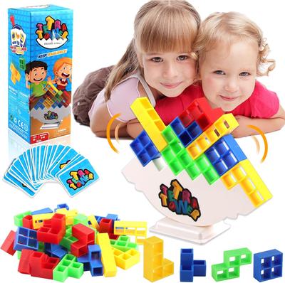 Stacked Building Blocks Balance Block Game STEM Toys for Kids And Families, Balance Block Board Game Stacked Fun Toys