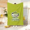 Cartoon F-Freshwater Game Fish Fishing Throw Lightweight 240G Flannel Blanket Soft Skin-Friendly For Summer Cooling