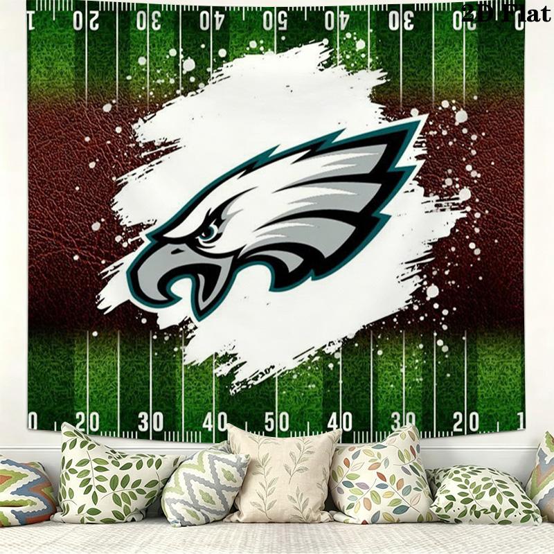 Philadelphia Eagles Wall Tapestry Aesthetic Wall Hanging Printed Fabric Blanket Decorative Tapestries for Bedroom Living Room Home Decor